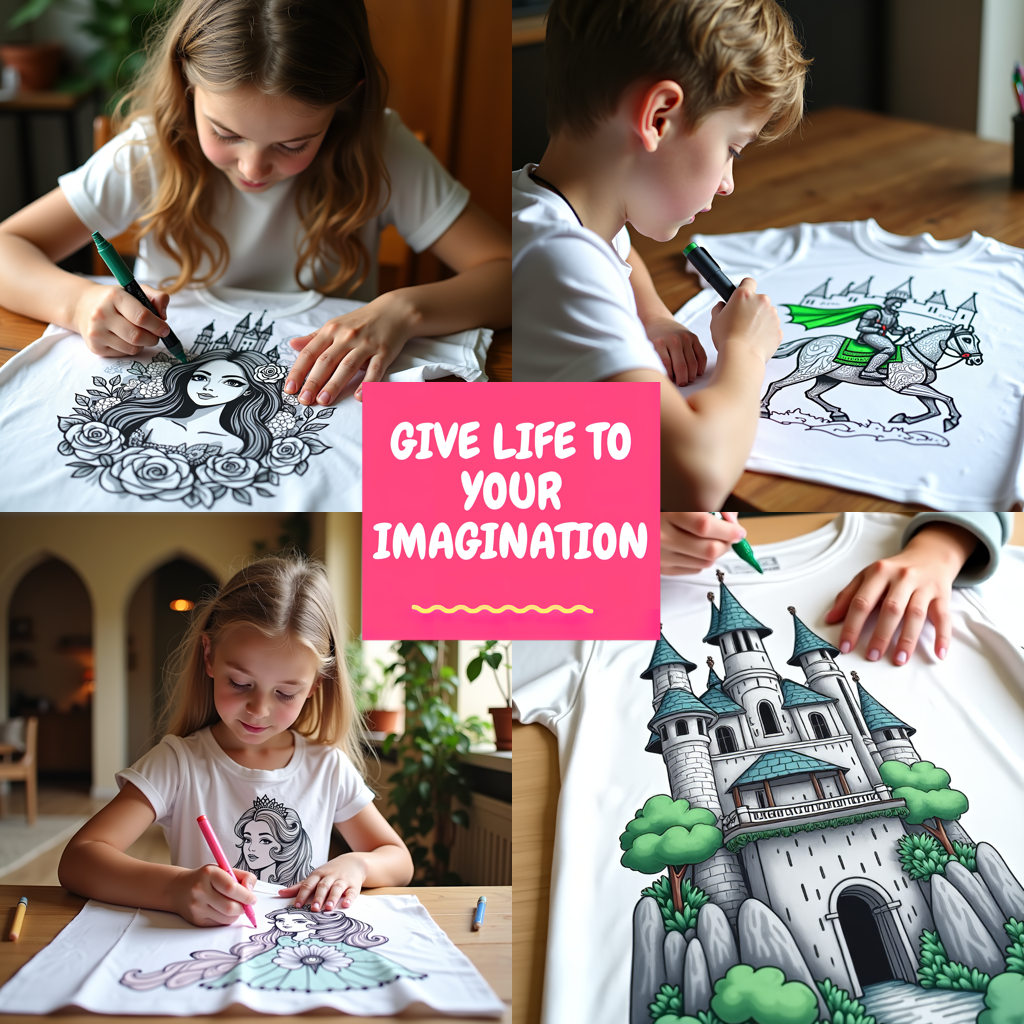 Unisex T-shirt Coloring Kit with 10 Fabric Markers - Regal Princess