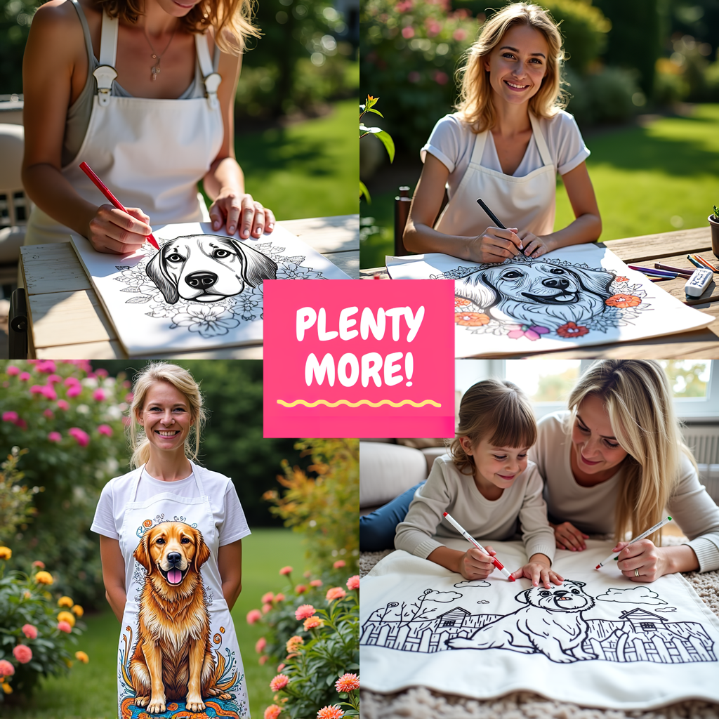 Adult Sweatshirt Coloring Kit with 10 Fabric Markers - Dog