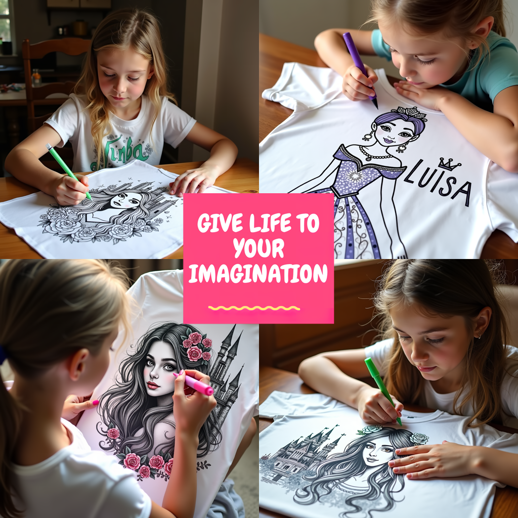 Women's T-shirt Coloring Kit with 10 Fabric Markers - Regal Princess