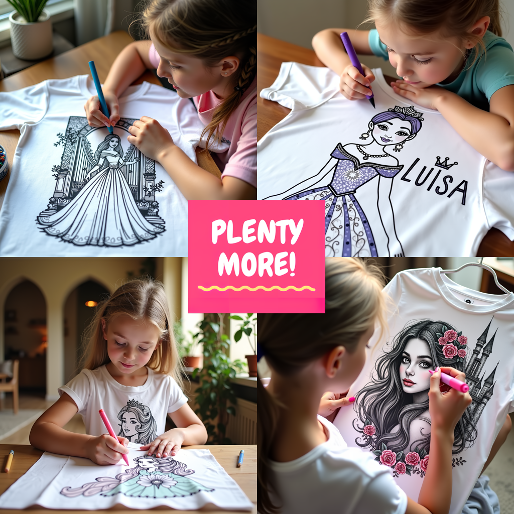 Adult Sweatshirt Coloring Kit with 10 Fabric Markers - Regal Princess