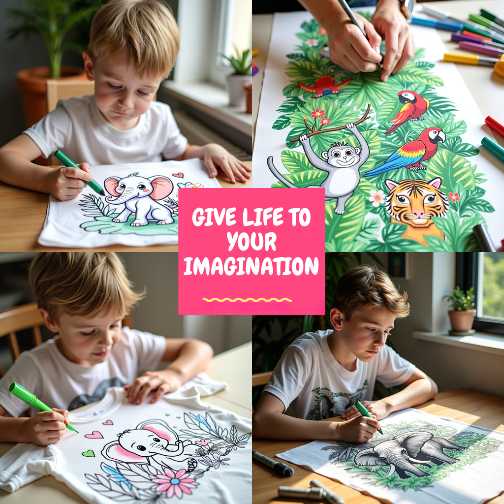 FREE Elephant Coloring Page in Nature with Flowers and Birds - Download NOW