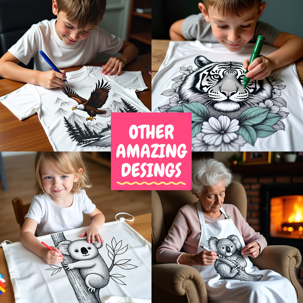 Adult Sweatshirt Coloring Kit with 10 Fabric Markers - Tree Climbing