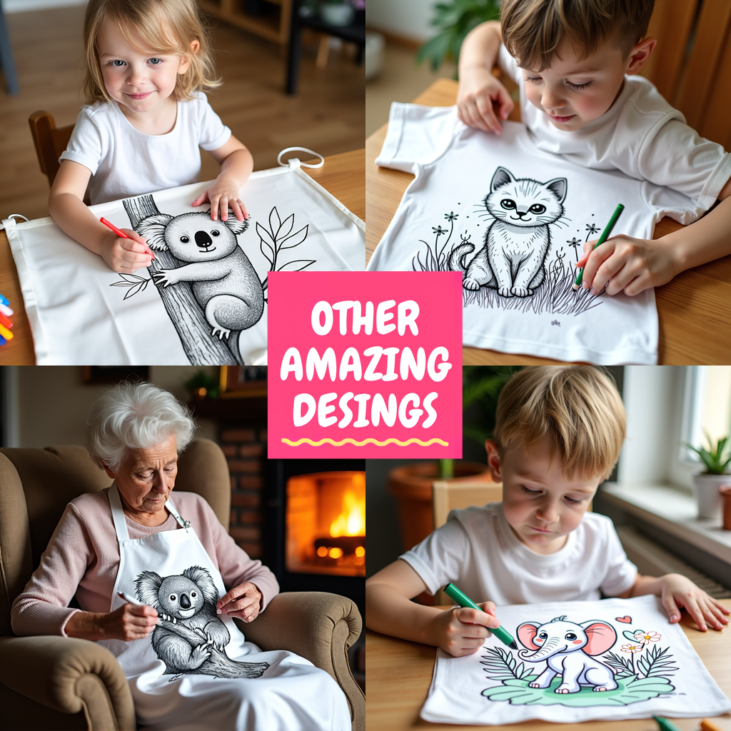 Women's T-shirt Coloring Kit with 10 Fabric Markers - Tree Climbing