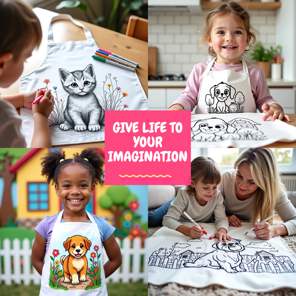 Women's T-shirt Coloring Kit with 10 Fabric Markers - Golden Retriever