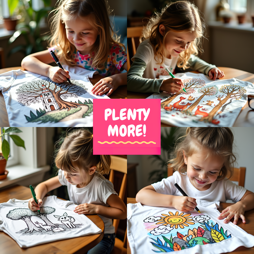 Kid's T-shirt Coloring Kit with 10 Fabric Markers - Sunflowers