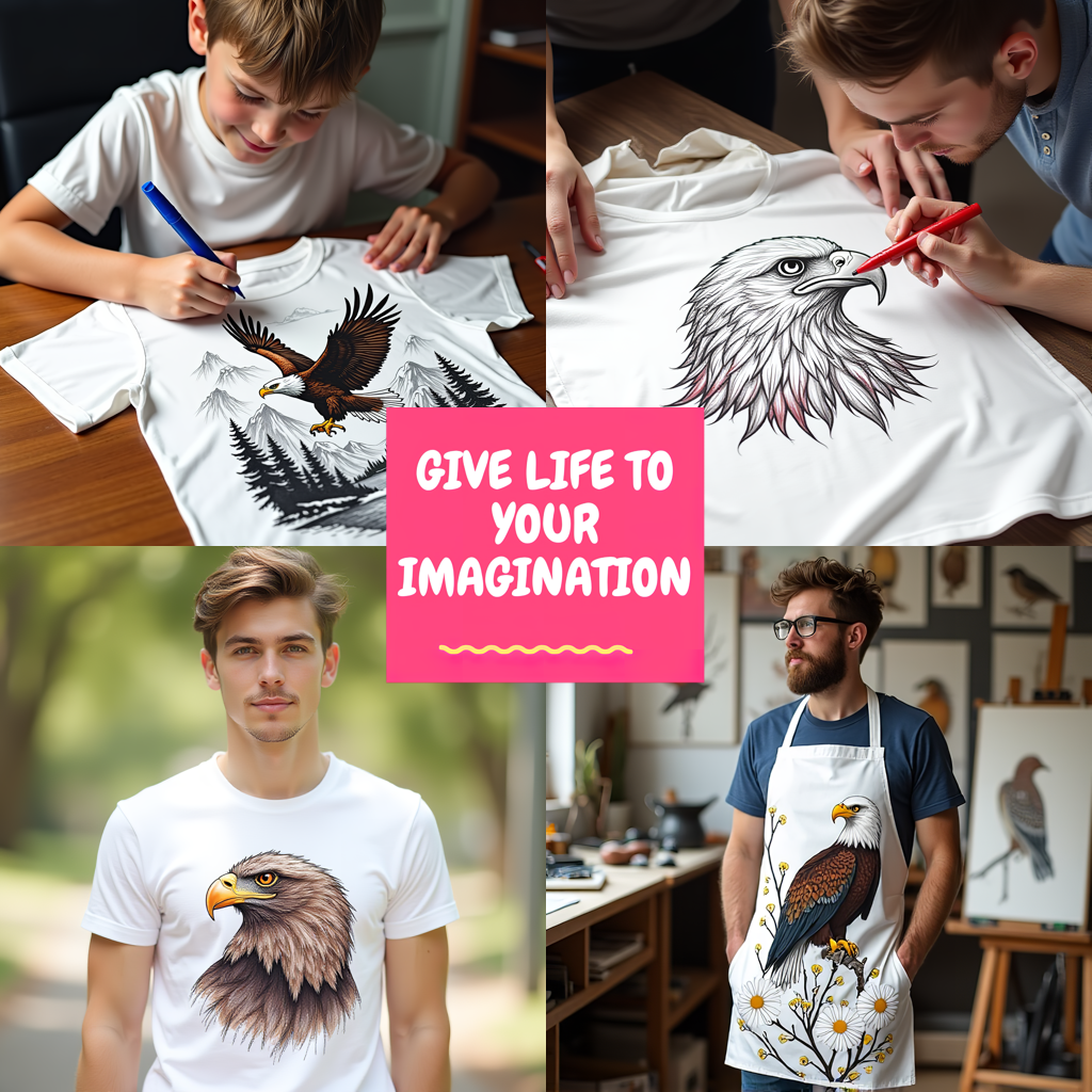 Adult Sweatshirt Coloring Kit with 10 Fabric Markers - Eagle