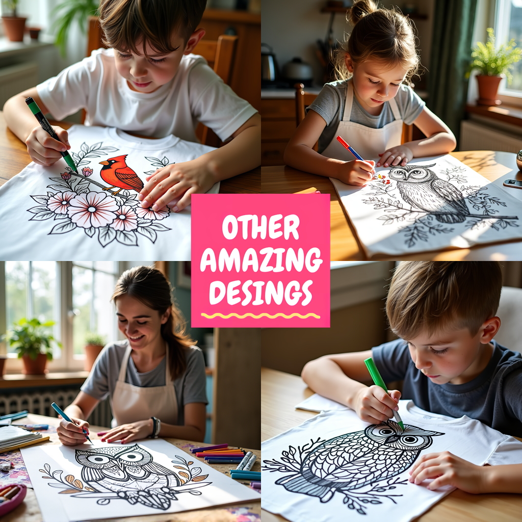 Adult Sweatshirt Coloring Kit with 10 Fabric Markers - Flamingos