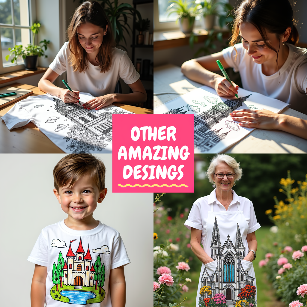Unisex T-shirt Coloring Kit with 10 Fabric Markers - Big Ben