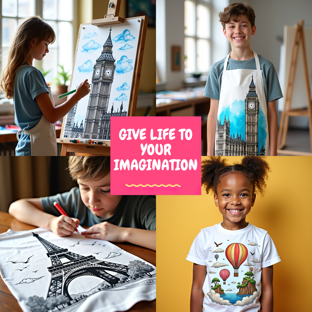 Kid's T-shirt Coloring Kit with 10 Fabric Markers - Big Ben