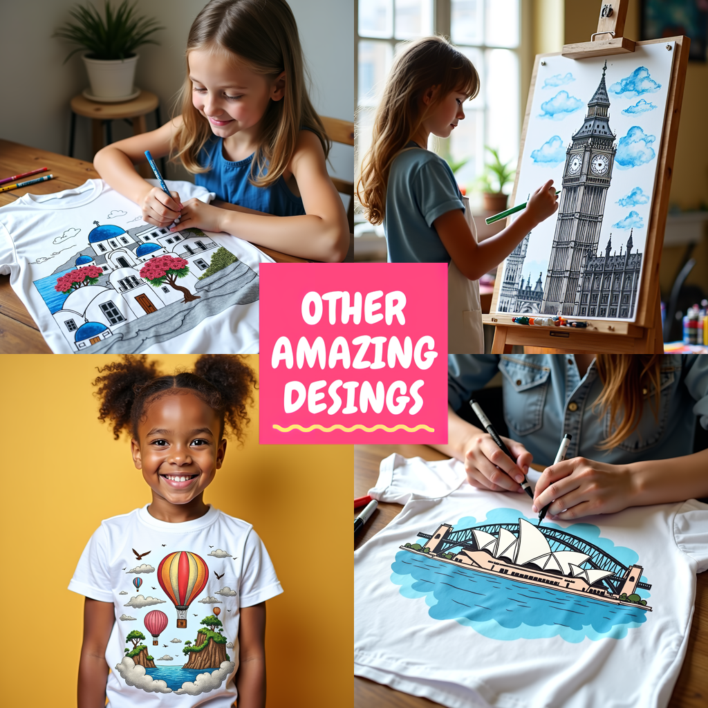 Kid's T-shirt Coloring Kit with 10 Fabric Markers - Big Ben