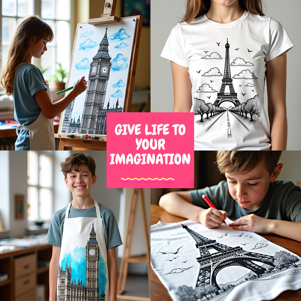 Unisex T-shirt Coloring Kit with 10 Fabric Markers - Big Ben