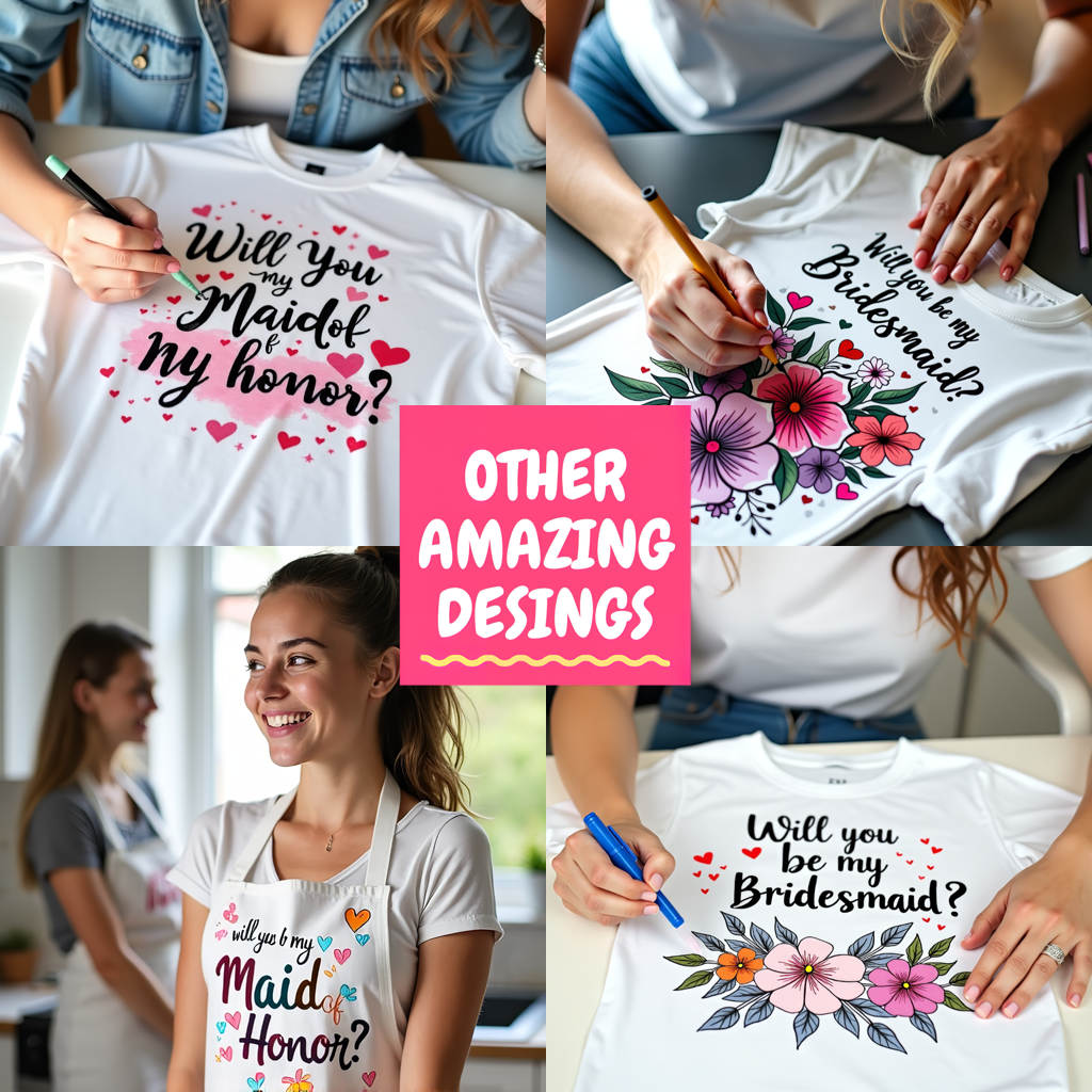 Kid's T-shirt Coloring Kit with 10 Fabric Markers - Bridesmaids