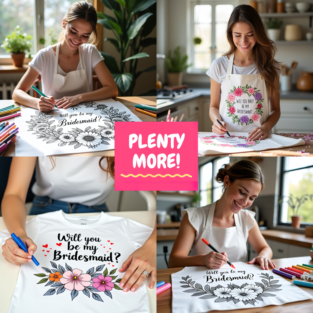 Adult Sweatshirt Coloring Kit with 10 Fabric Markers - Bridesmaid