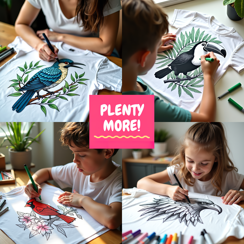 Adult Sweatshirt Coloring Kit with 10 Fabric Markers - Flamingos