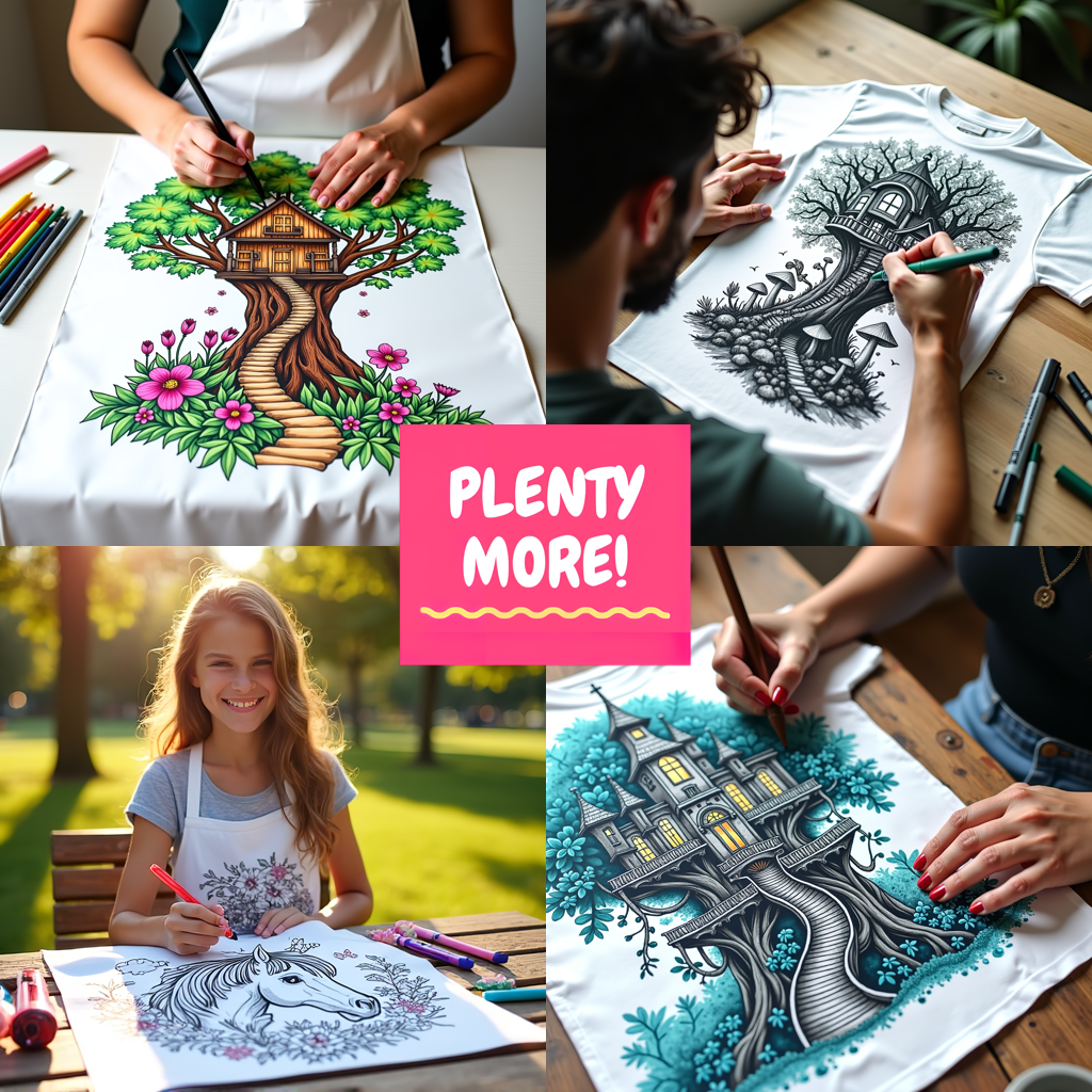 Adult Sweatshirt Coloring Kit with 10 Fabric Markers - Floral Mandala
