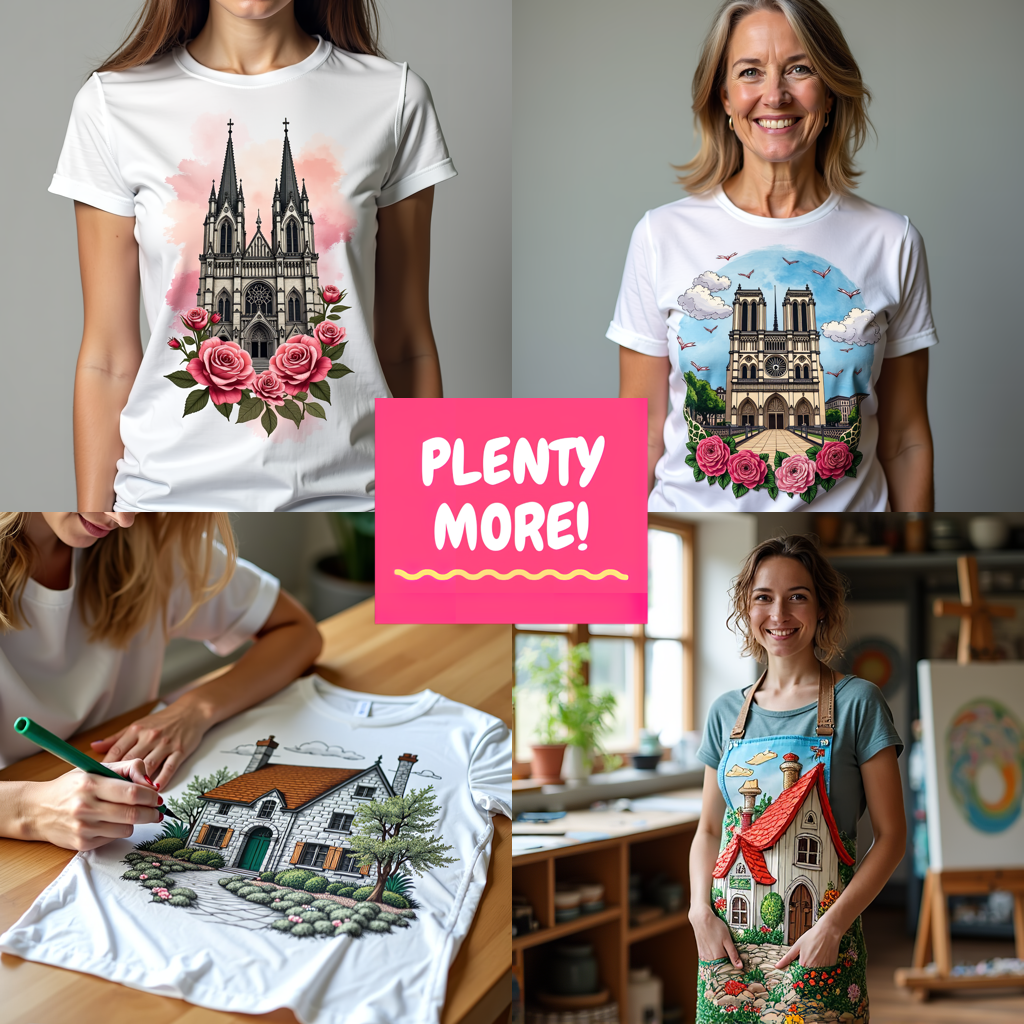 Women's T-shirt Coloring Kit with 10 Fabric Markers - Pyramids