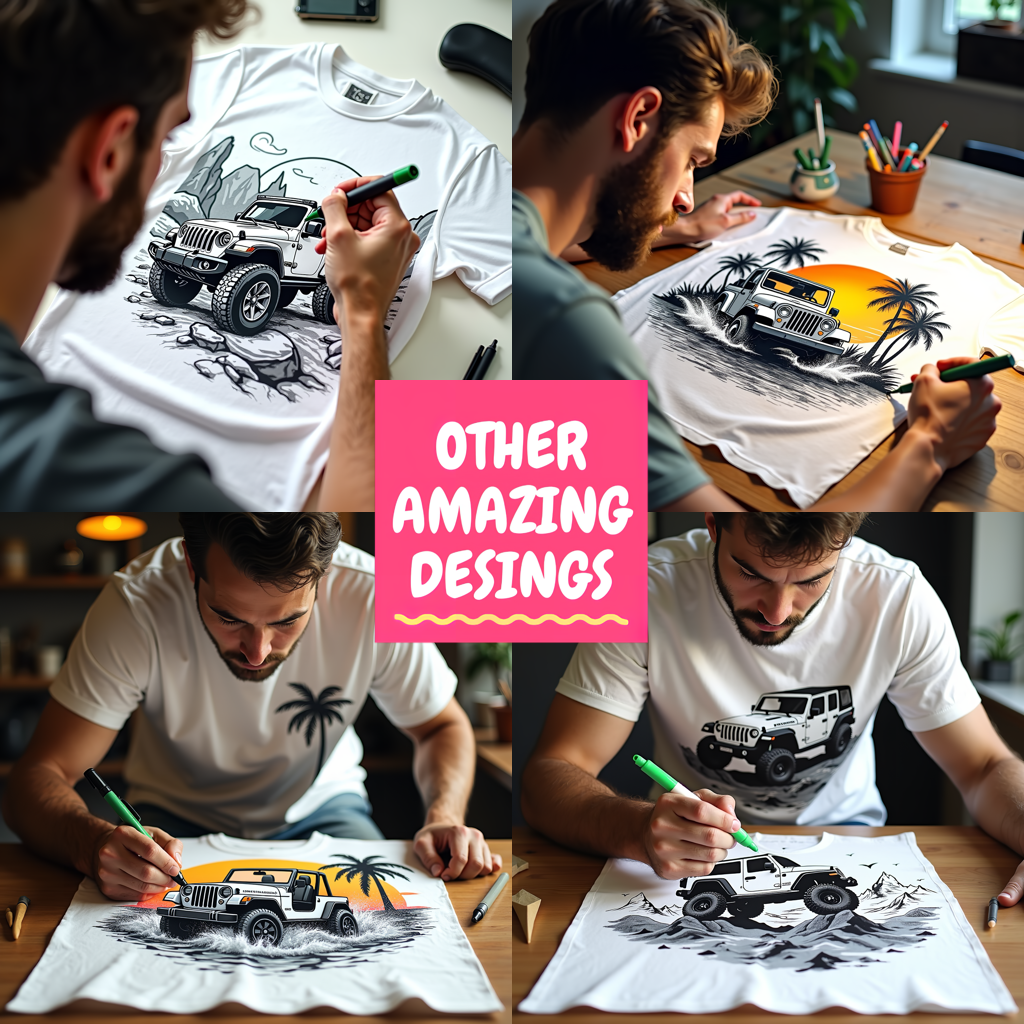 Adult Sweatshirt Coloring Kit with 10 Fabric Markers - Jeep