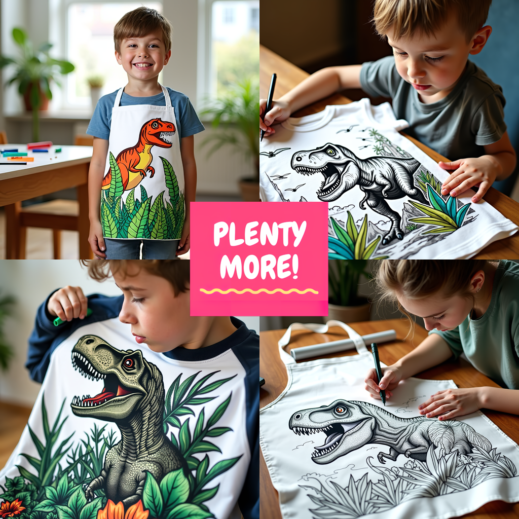 Adult Sweatshirt Coloring Kit with 10 Fabric Markers - Tyrannosaurus Rex