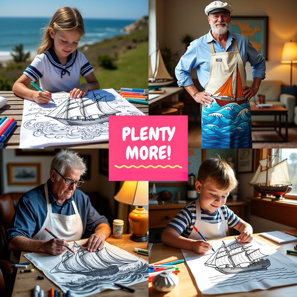 Women's T-shirt Coloring Kit with 10 Fabric Markers - Old Ship