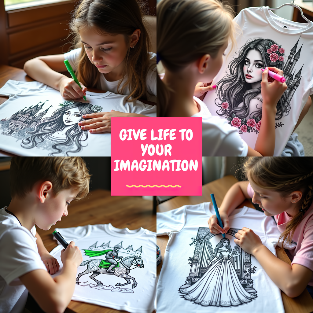 Adult Sweatshirt Coloring Kit with 10 Fabric Markers - Forest Princess