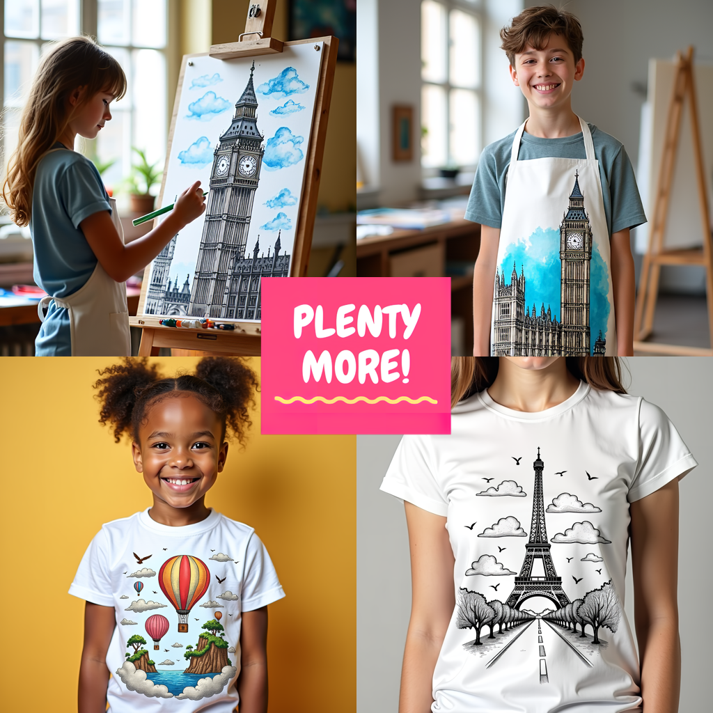 Unisex T-shirt Coloring Kit with 10 Fabric Markers - Big Ben