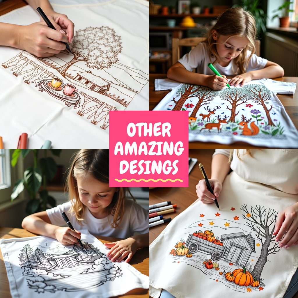 Free Coloring Page Coloring Kit with 10 Fabric Markers - Lake Cabin