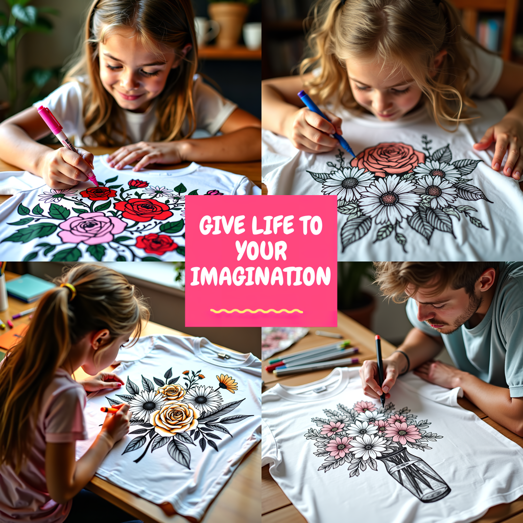 FREE Floral Art Coloring Page with Large Flowers and Leaves - Printable Download