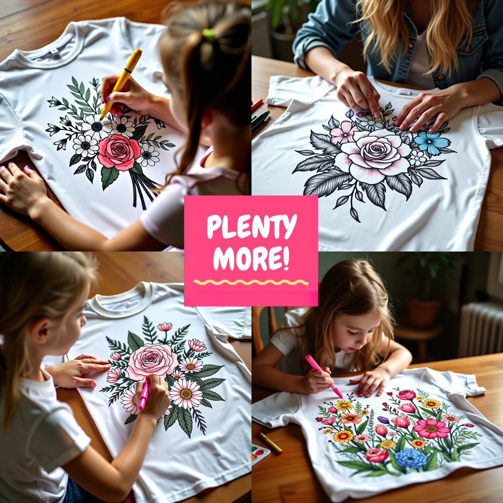 Adult Sweatshirt Coloring Kit with 10 Fabric Markers - Portrait