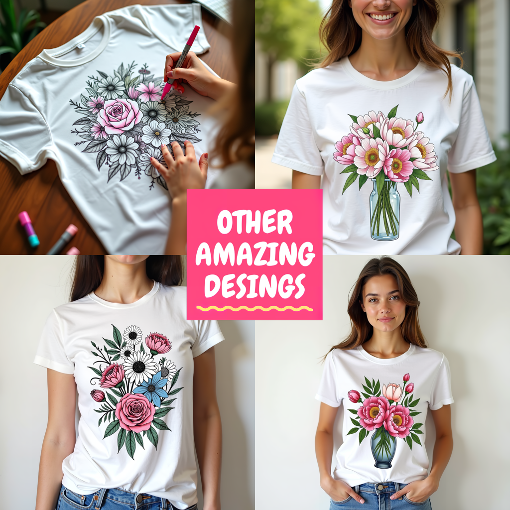 Women's T-shirt Coloring Kit with 10 Fabric Markers - Portrait