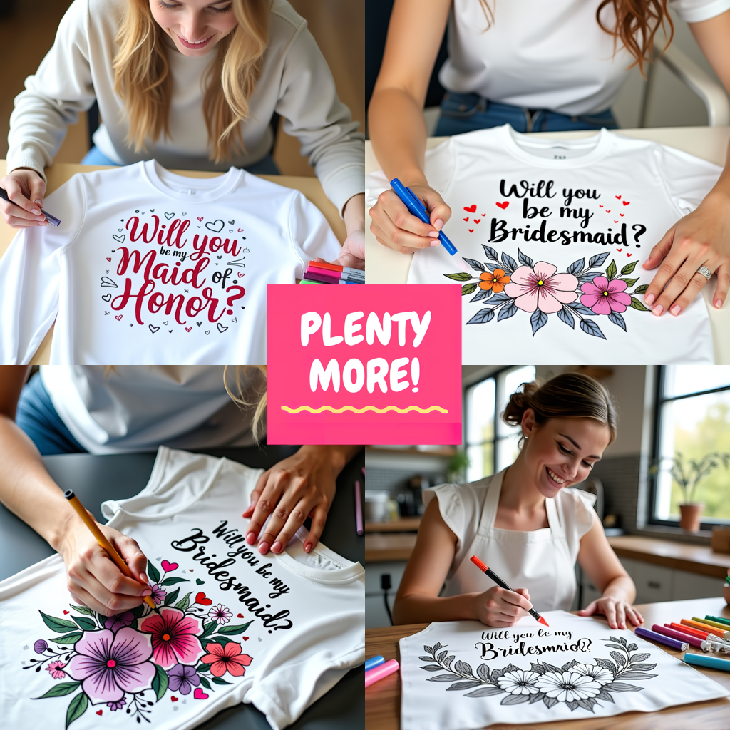 Adult Sweatshirt Coloring Kit with 10 Fabric Markers - Bridesmaid Proposal