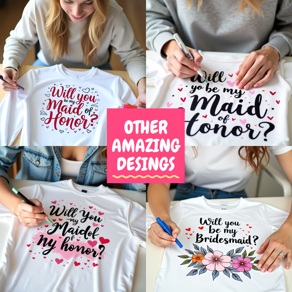 Adult Sweatshirt Coloring Kit with 10 Fabric Markers - Maid of Honor