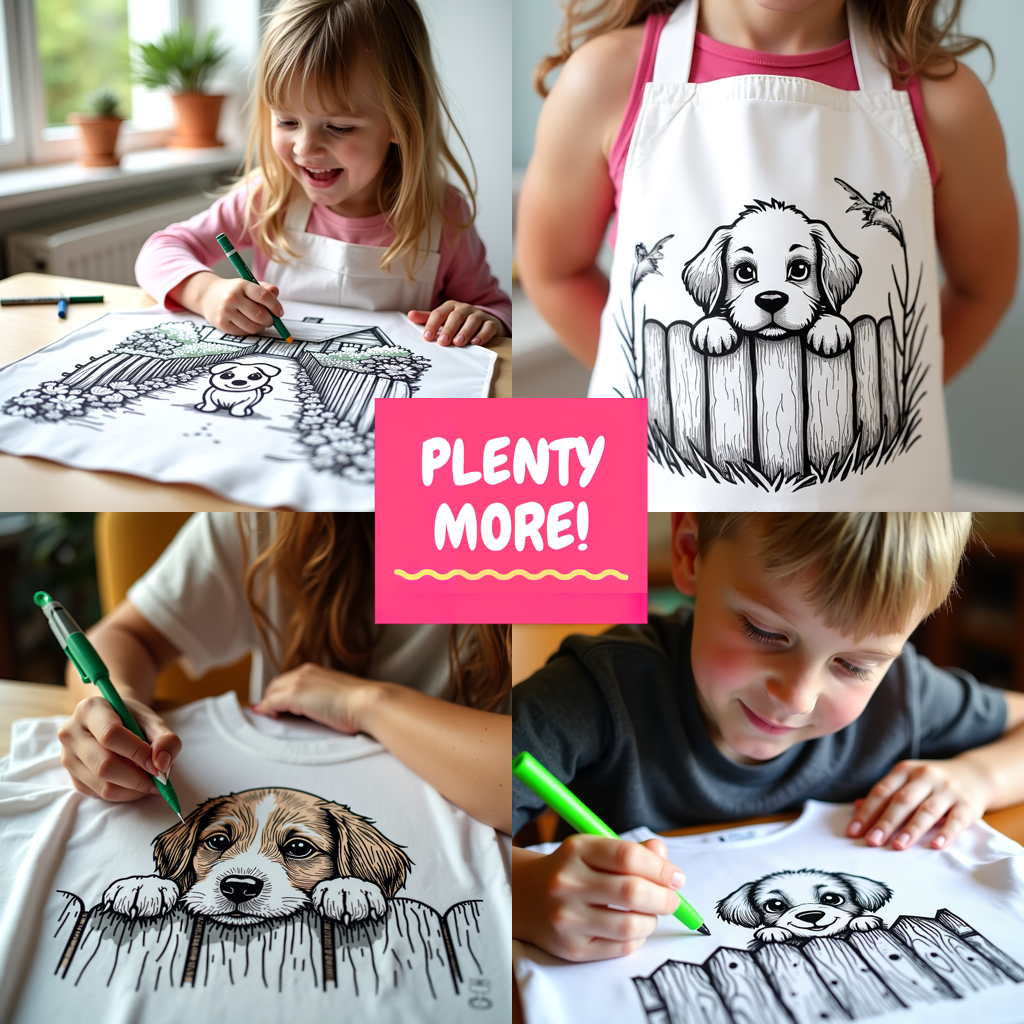 FREE Puppy Coloring Page - Adorable Big-Eyed Pup Peeking Over Wood - Download NOW