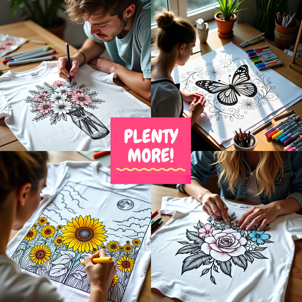 Adult Sweatshirt Coloring Kit with 10 Fabric Markers - Stained Glass