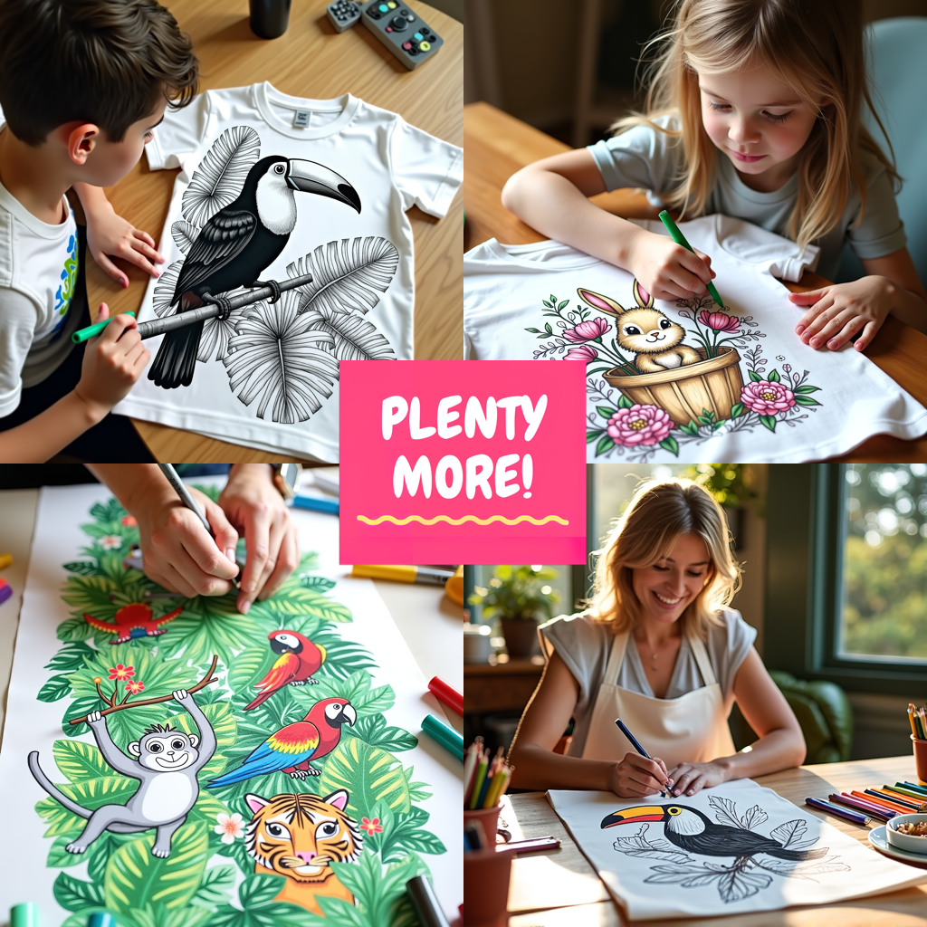 Adult Sweatshirt Coloring Kit with 10 Fabric Markers - Toucan
