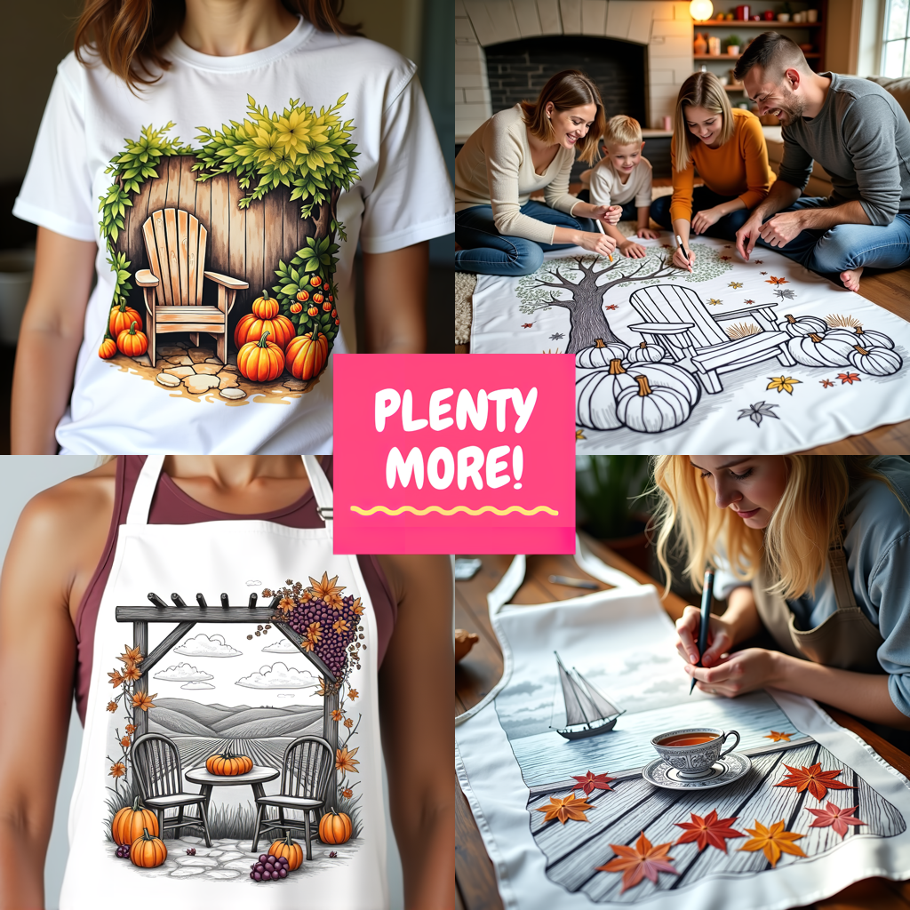 Adult Sweatshirt Coloring Kit with 10 Fabric Markers - Pumpkin Patch