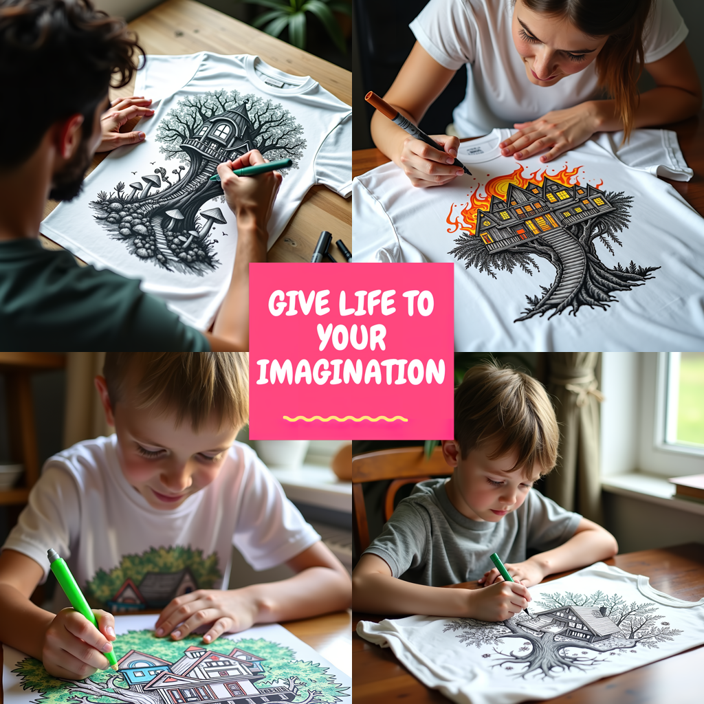 Adult Sweatshirt Coloring Kit with 10 Fabric Markers - Treehouse
