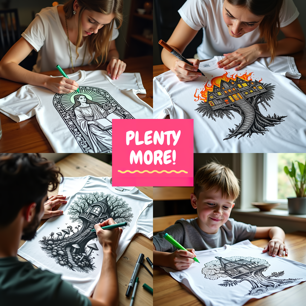 Unisex T-shirt Coloring Kit with 10 Fabric Markers - Phoenix Rising
