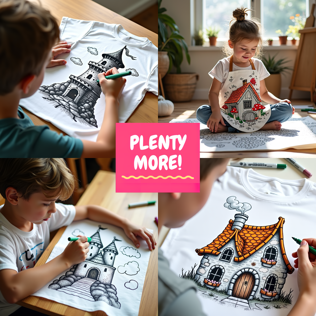 Kid's T-shirt Coloring Kit with 10 Fabric Markers - Church