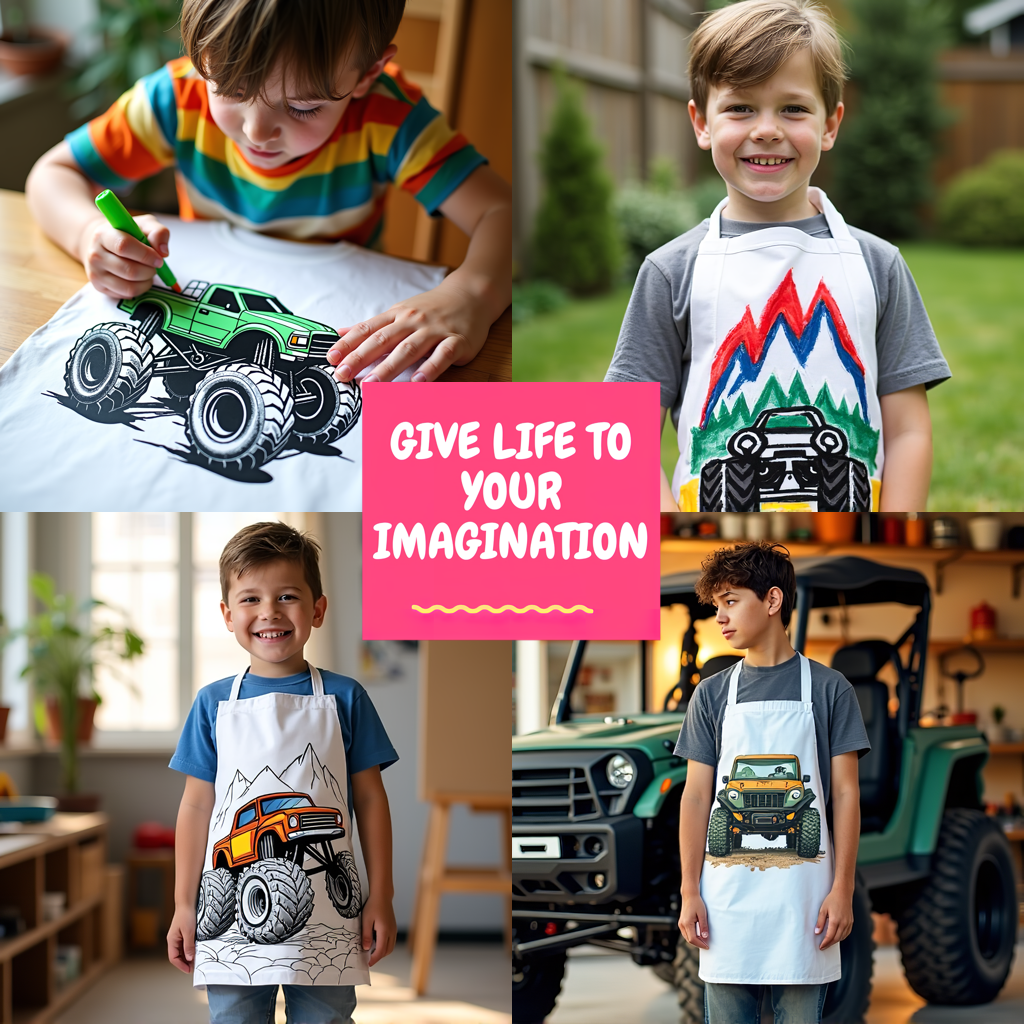 Adult Sweatshirt Coloring Kit with 10 Fabric Markers - Off-road Adventure