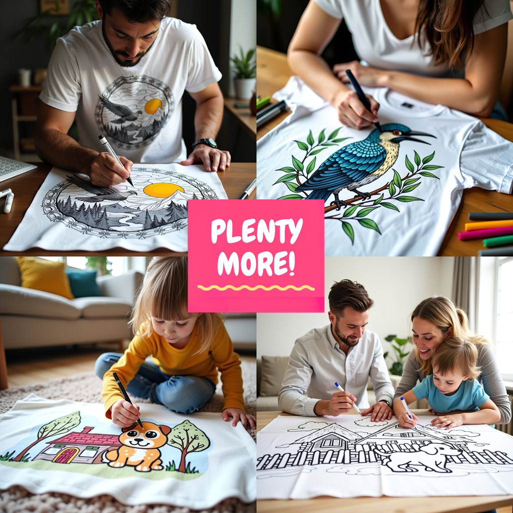 Indoor Wall Tapestries Coloring Kit with 10 Fabric Markers - Wild Tiger
