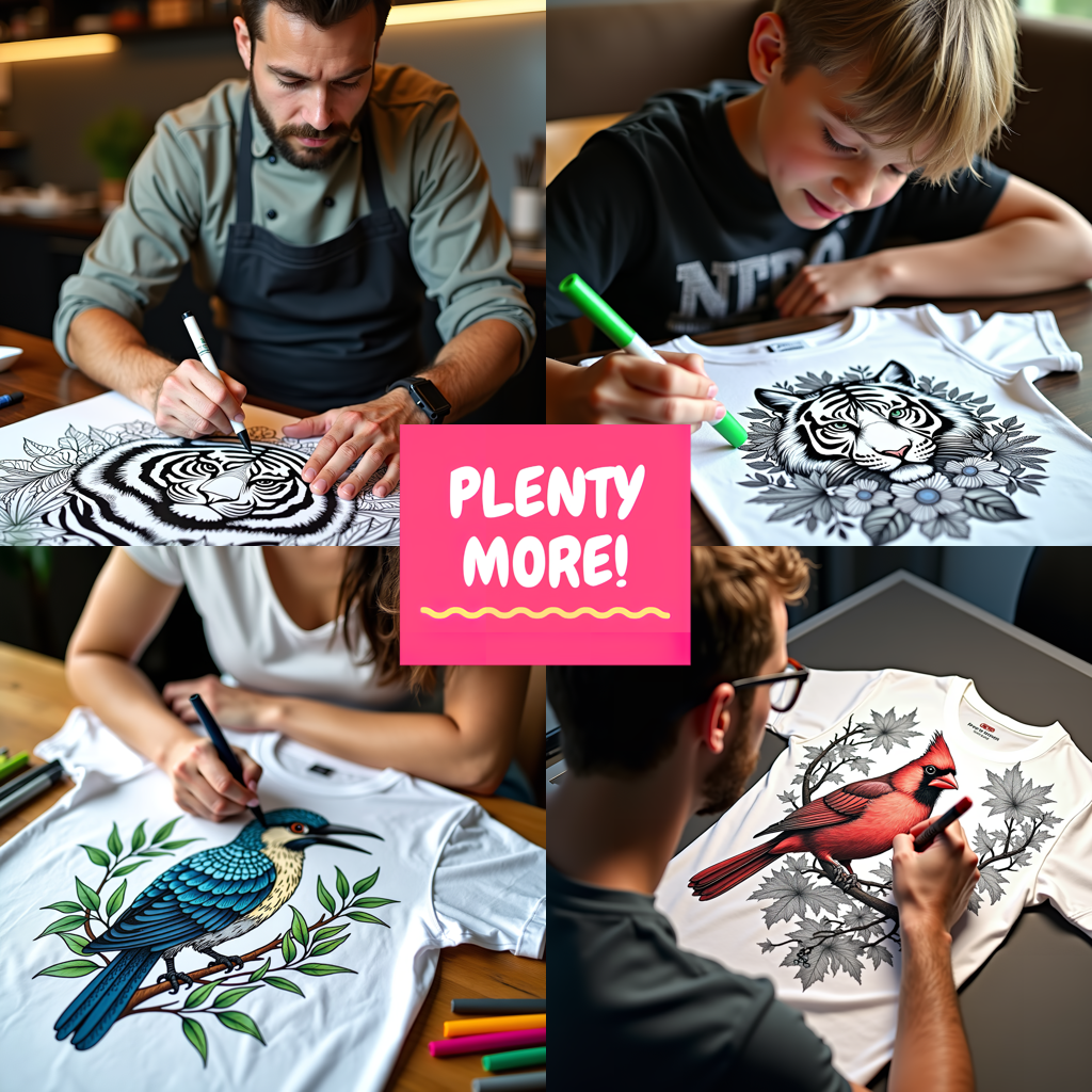 Adult Sweatshirt Coloring Kit with 10 Fabric Markers - Wild Tiger