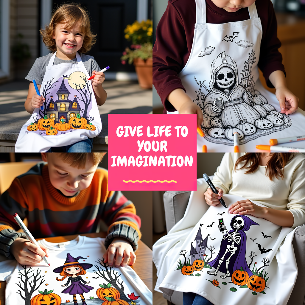 Adult Sweatshirt Coloring Kit with 10 Fabric Markers - Skeleton