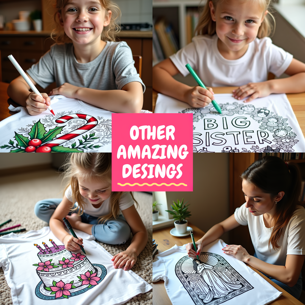 Women's T-shirt Coloring Kit with 10 Fabric Markers - Halloween Girl