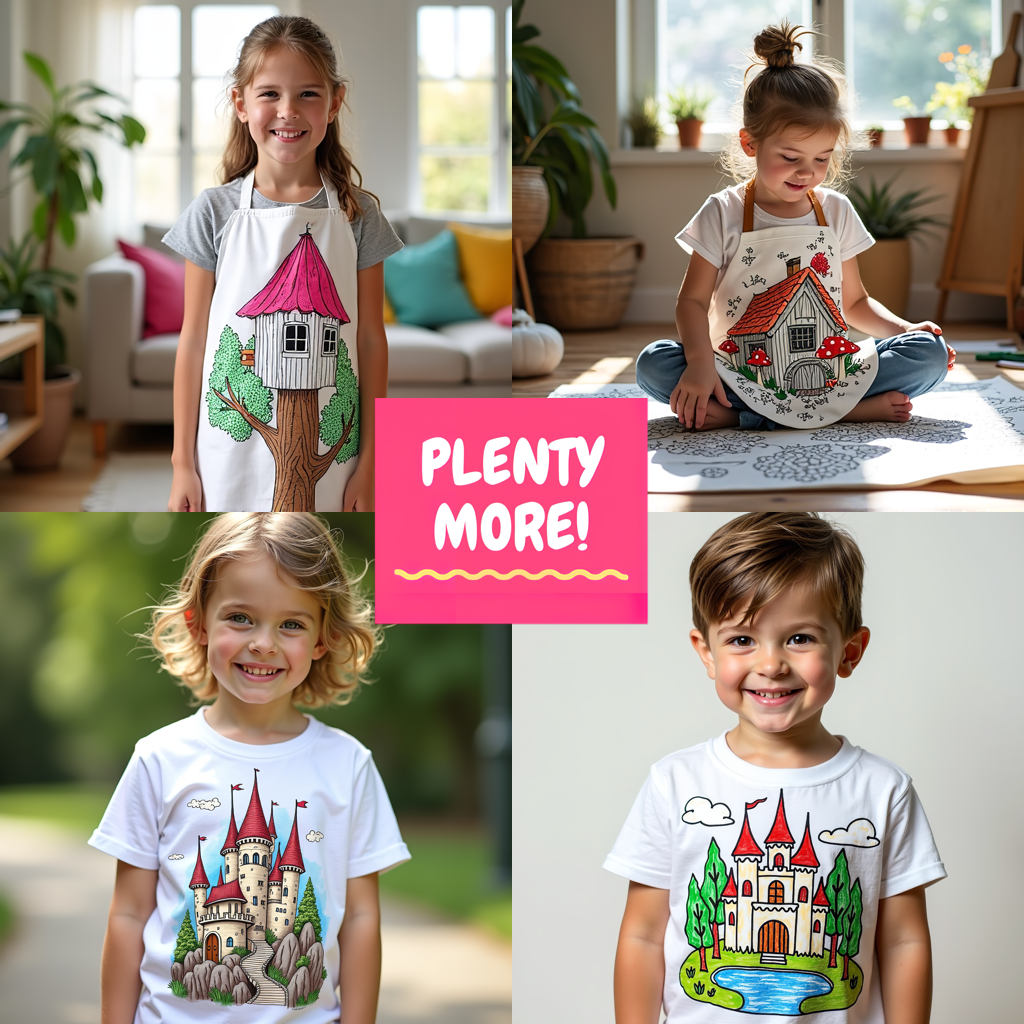 Women's T-shirt Coloring Kit with 10 Fabric Markers - Eiffel Tower