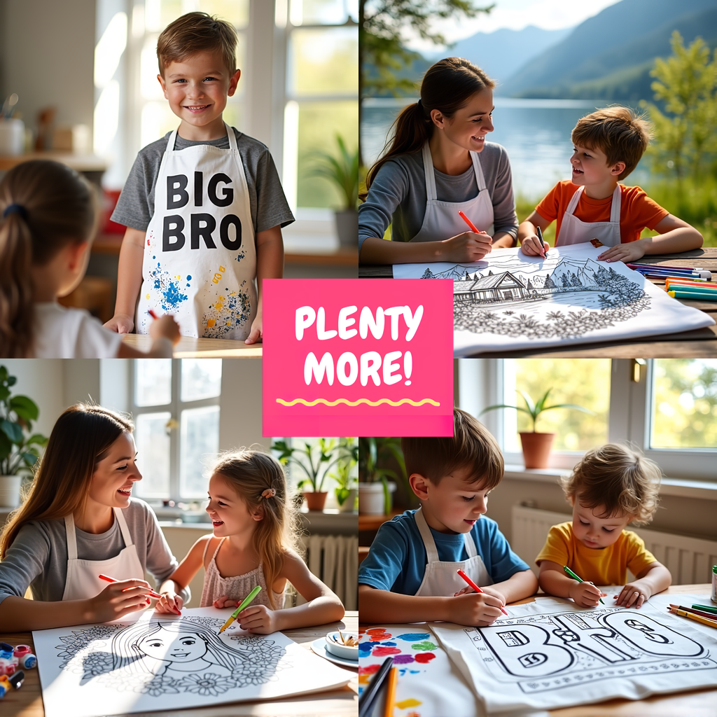 Unisex T-shirt Coloring Kit with 10 Fabric Markers - Grandpa with Kids