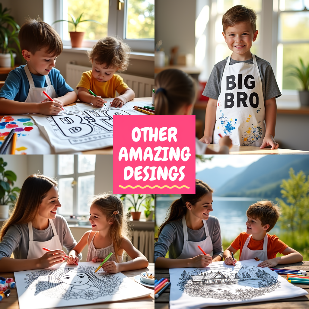 Women's T-shirt Coloring Kit with 10 Fabric Markers - Grandpa with Grandchildren