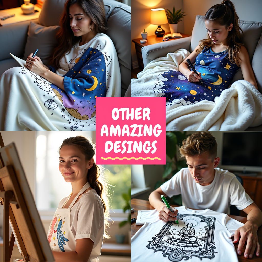 Adult Sweatshirt Coloring Kit with 10 Fabric Markers - Child Astronaut