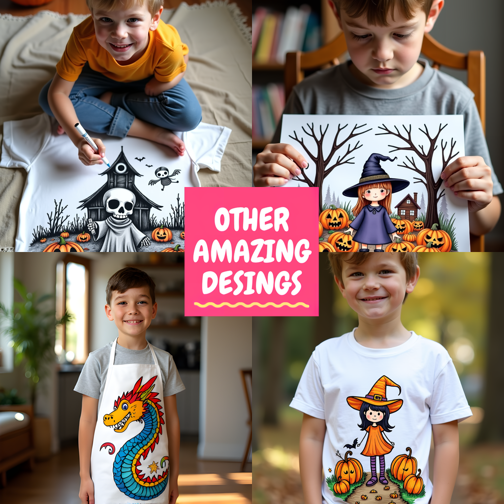 Women's T-shirt Coloring Kit with 10 Fabric Markers - Child Astronaut