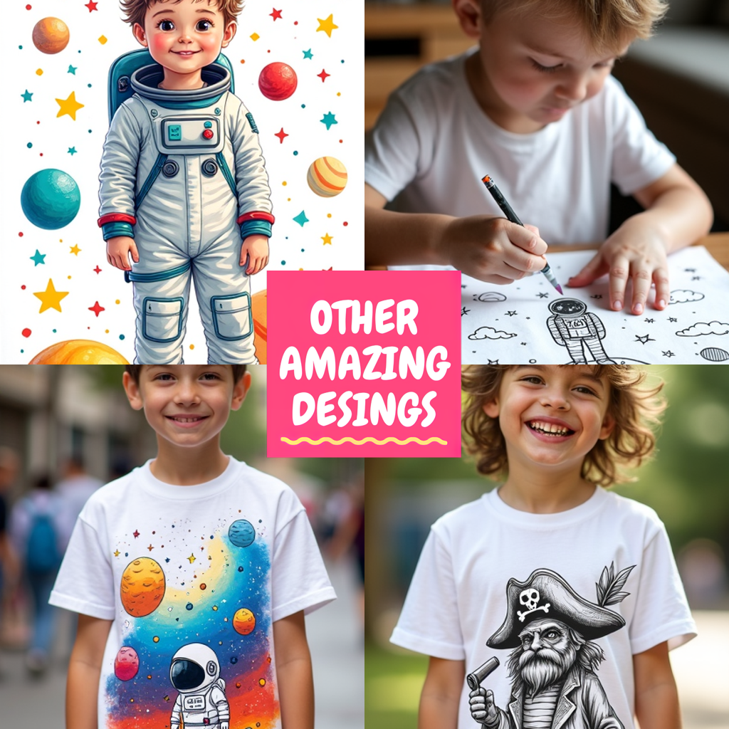 Adult Sweatshirt Coloring Kit with 10 Fabric Markers - Astronaut