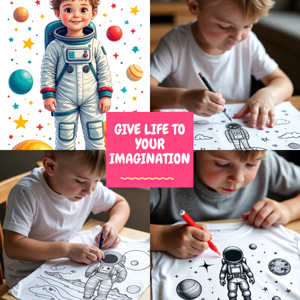 Adult Sweatshirt Coloring Kit with 10 Fabric Markers - Space Explorer